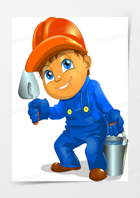 建筑工地工人图片卡通