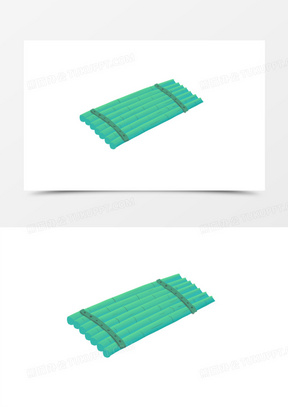 手会卡通竹筏免抠元素