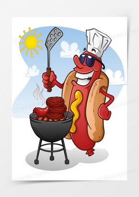 卡通热狗图片素材