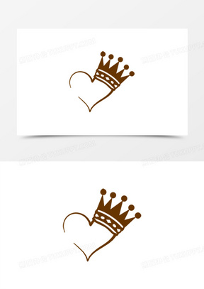 爱心皇冠创意logo