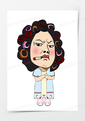 手绘卡通漫画包租婆