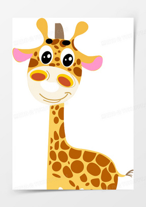 手绘卡通可爱长颈鹿