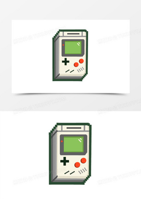 手绘像素风掌上游戏机免抠素材