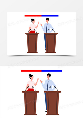 辩论赛手绘图片