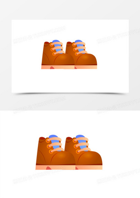 手绘矢量冬季马丁靴素材