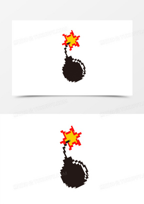 矢量像素风游戏炸弹素材