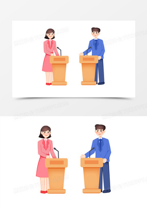 卡通辩论图片素材