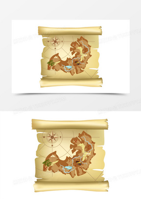 抠元素140手绘卡通考古学家探测场景素材180手绘卡通考古学家挖宝素材