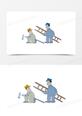 施工漫画图片素材