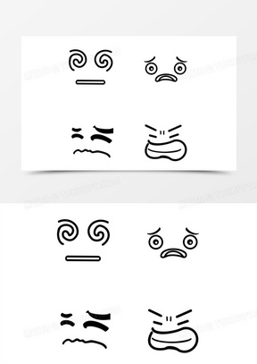 一组卡通手绘表情包素材