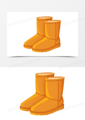 手绘雪地靴素材