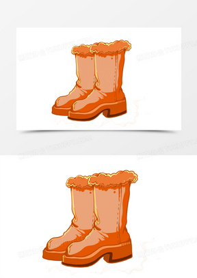 手绘卡通靴子免抠元素