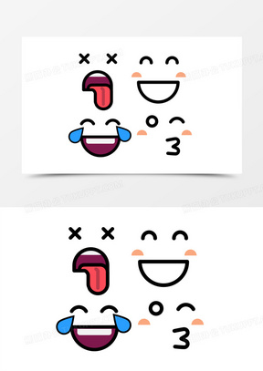 一组矢量卡通颜表情免抠合集素材