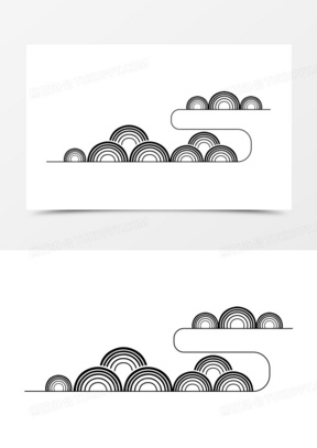 黑白圆形手绘花纹