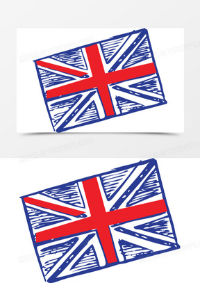 英国国旗简笔画彩色图片