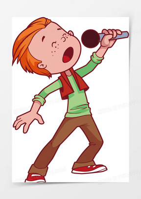 男孩唱歌图片素材