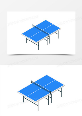 手绘矢量卡通乒乓球桌素材