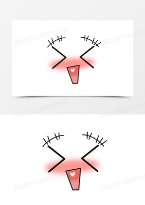 卡通手绘面部害羞表情素材