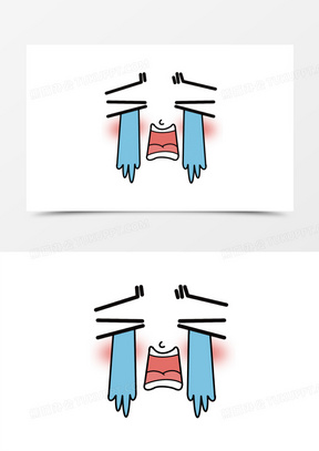 卡通手绘哭哭颜表情元素71小花儿-哭哭630笑脸哭脸表情哭笑面具emoji