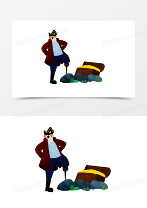 60手绘卡通海盗和宝藏元素10手绘卡通海盗团伙素材100手绘卡通海盗与