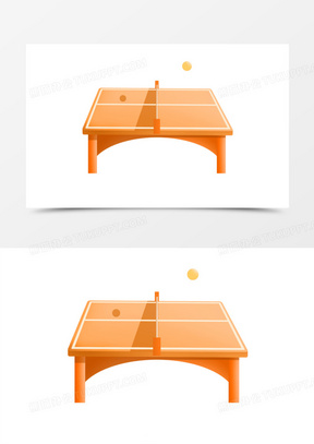 181卡通手绘球桌乒乓球桌素材320手绘卡通女生打台球桌球场景免抠元素