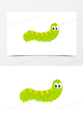 手绘卡通矢量青虫素材