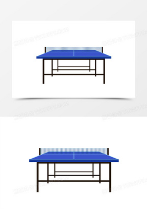 手绘矢量乒乓球桌免抠素材