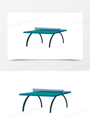 手绘乒乓球桌免抠素材