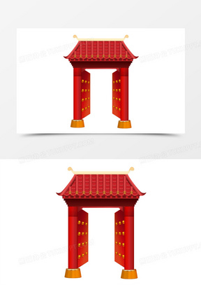 红大门素材_红大门图片_红大门素材图片下载_熊猫办公