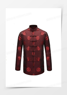 枣红色唐装男士上衣
