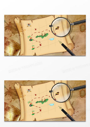摄影合成创意的藏宝地图背景