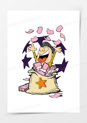 漫画中彩票尖叫的人png