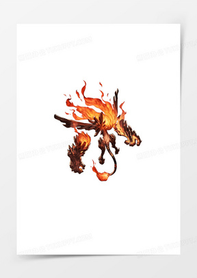 手绘火焰漫画怪兽