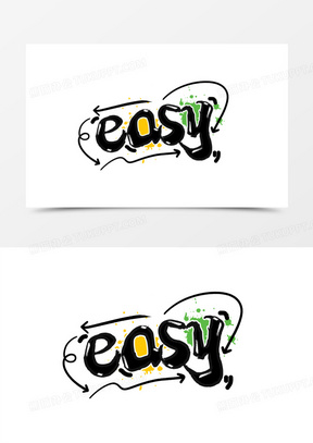 easy手绘英文艺术字设计