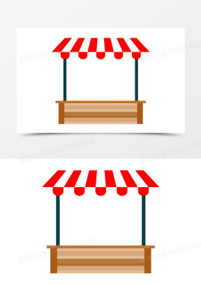 手绘矢量摊位素材