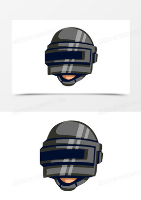 黑色酷炫游戏三级头盔素材