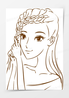 美发美女121卡通美妆美发30矢量卡通简笔画美发剪发背景170矢量创意美