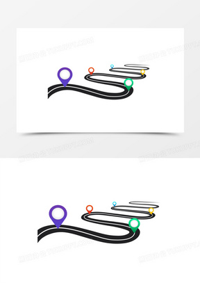 手绘路径图免抠素材