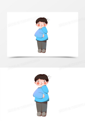卡通手绘男孩偷笑元素