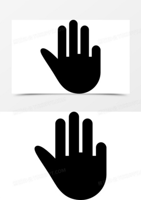 伸出三个指头黑手象征图标
