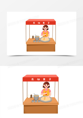 麻辣烫免抠元素80手绘卡通小男孩路边买煎饼免抠元素130卡通路边摊位