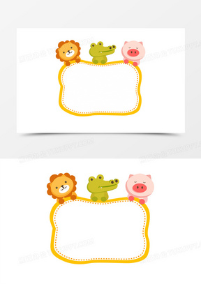 小动物边框素材1743动物头像60可爱卡通手绘风猴子动物边框35011可爱