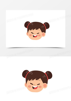 手绘卡通可爱丸子头女生头像素材