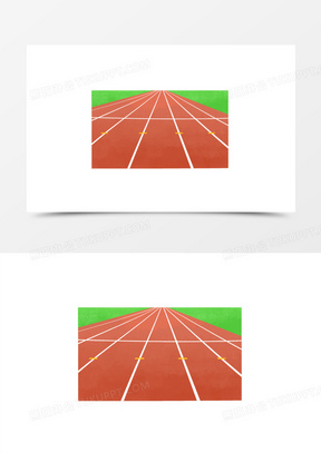 手绘操场跑道免抠元素