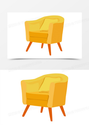 手绘家具家用单人沙发椅素材