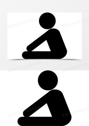 瑜伽前屈曲姿势剪影侧视图图标