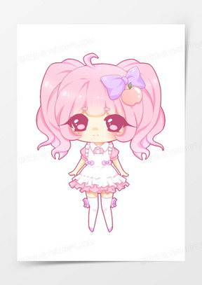 紫色蝴蝶结小女孩