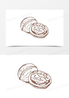 手绘核桃坚果海报