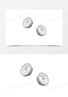 卡通手绘简笔画半个橙子