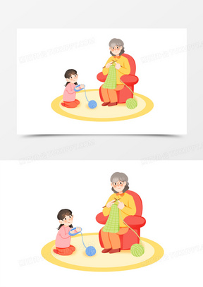 20卡通手绘免抠织毛线场景素材00钩织毛线纹理矢量素材